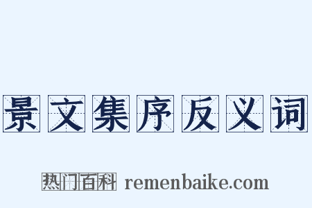 景文集序反义词是什么意思的图片